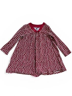 Tea Collection Burgundy Long-Sleeve Floral Dress